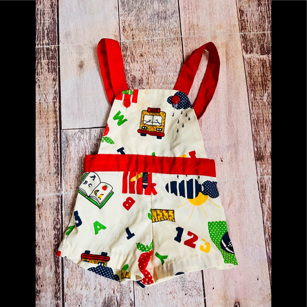 Vintage Alphabet School Theme Romper Size 12m